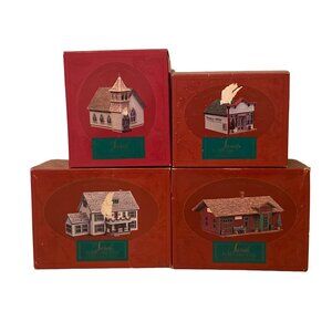 Sarah Plain and Tall LOT 4 Hallmark Holiday Christmas Village Houses 1994